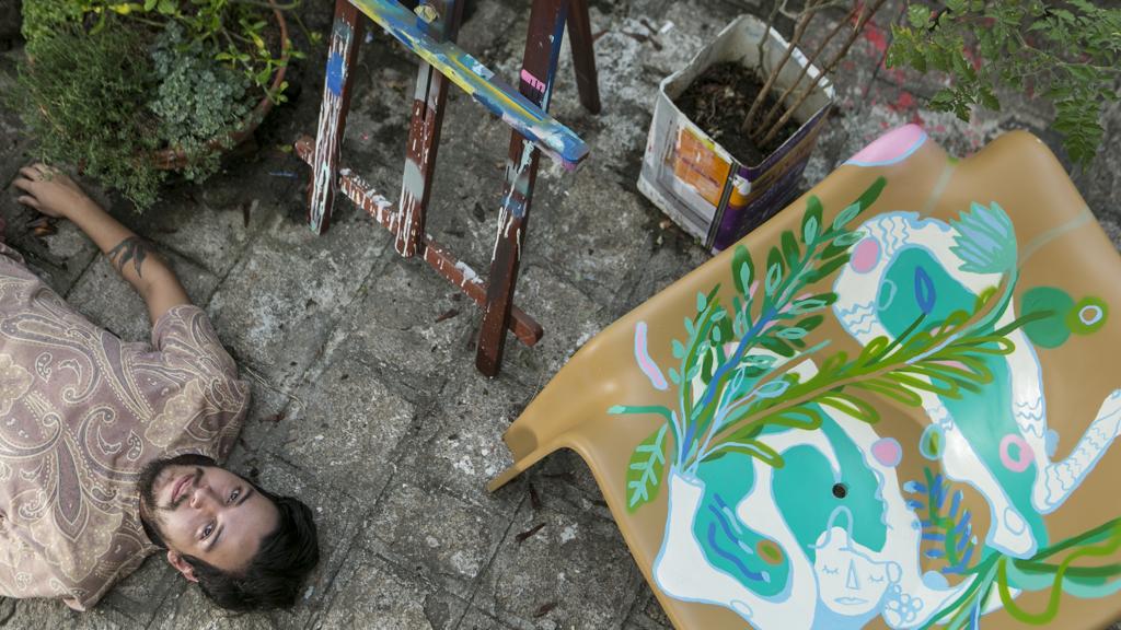 Artista visual Gustavo Malucelli, de Curitiba propôs a criação de três a cinco murais sequenciais nas ruas de Porto Príncipe e um no Brasil, falando sobre a ligação entre os dois países. | Marcelo Andrade/Gazeta do Povo