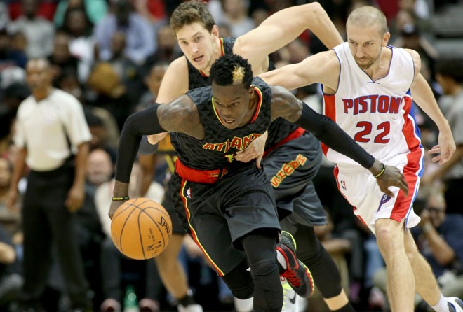 Dennis Schroder começou o duelo como reserva, mas se destacou pelo lado dos Hawks, com 20 pontos, três rebotes e quatro assistências. Ficou 25 minutos em quadra. Outro bom nome do time da casa foi Paul Millsap, que contribuiu com 19 pontos, oito rebotes e três assistências. | Jason Getz/USA Today Sports