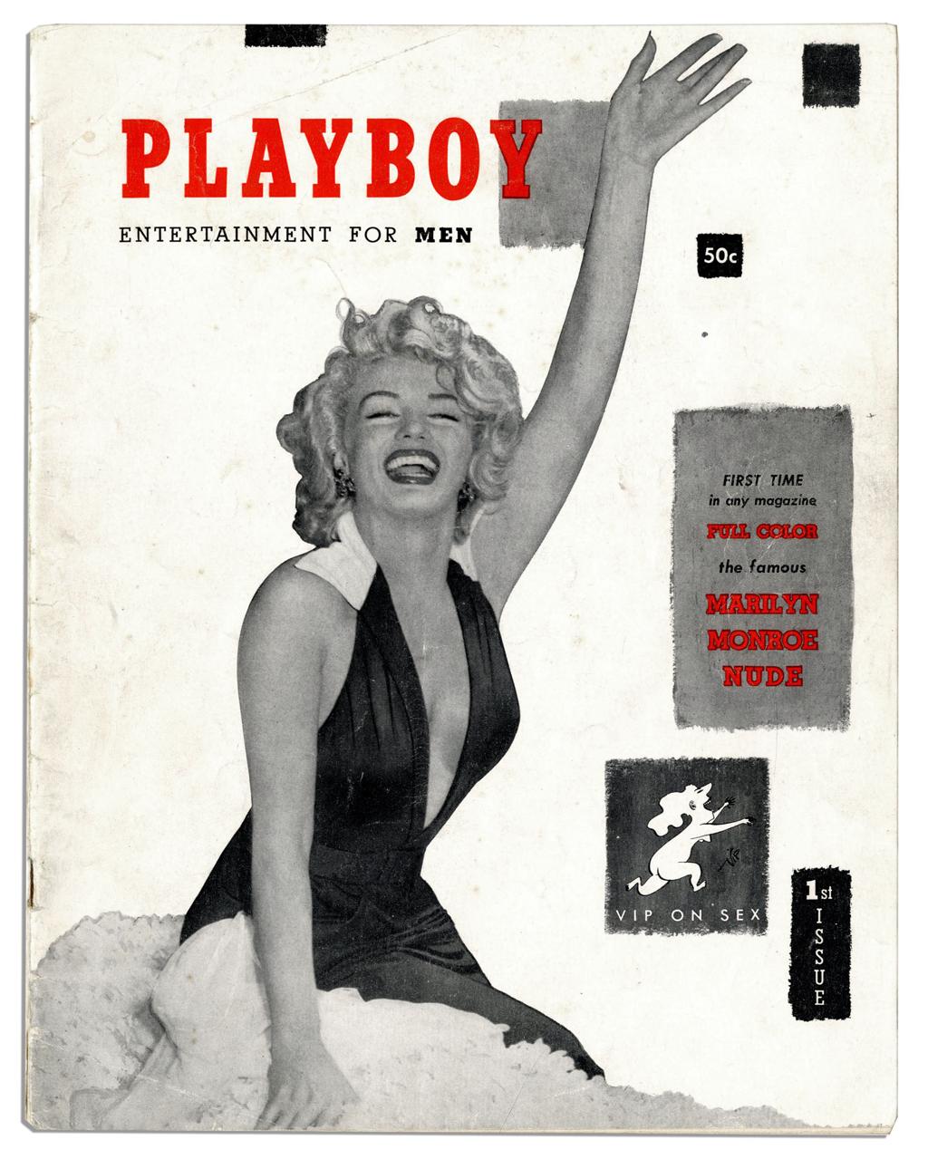 A primeira capa da revista, em 1953, trouxe Marilyn Monroe. | Reprodução