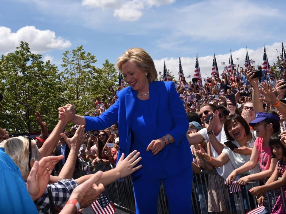 A pré candidata Hillary Clinton em comício em Nova York, em junho. | Hillary Clinton.com