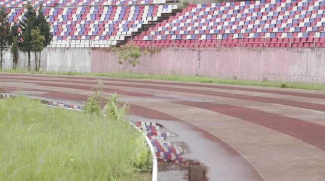 Pista de atletismo, uma das grandes apostas do estádio. | 