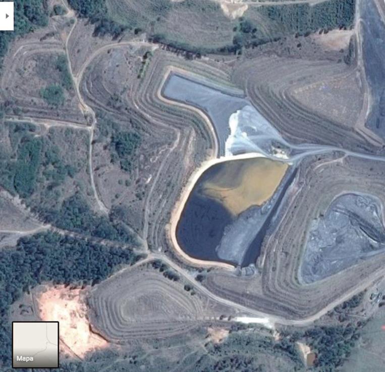 Represa de Cambuí, em Figueira, apontada como de risco médio. | Google Earth