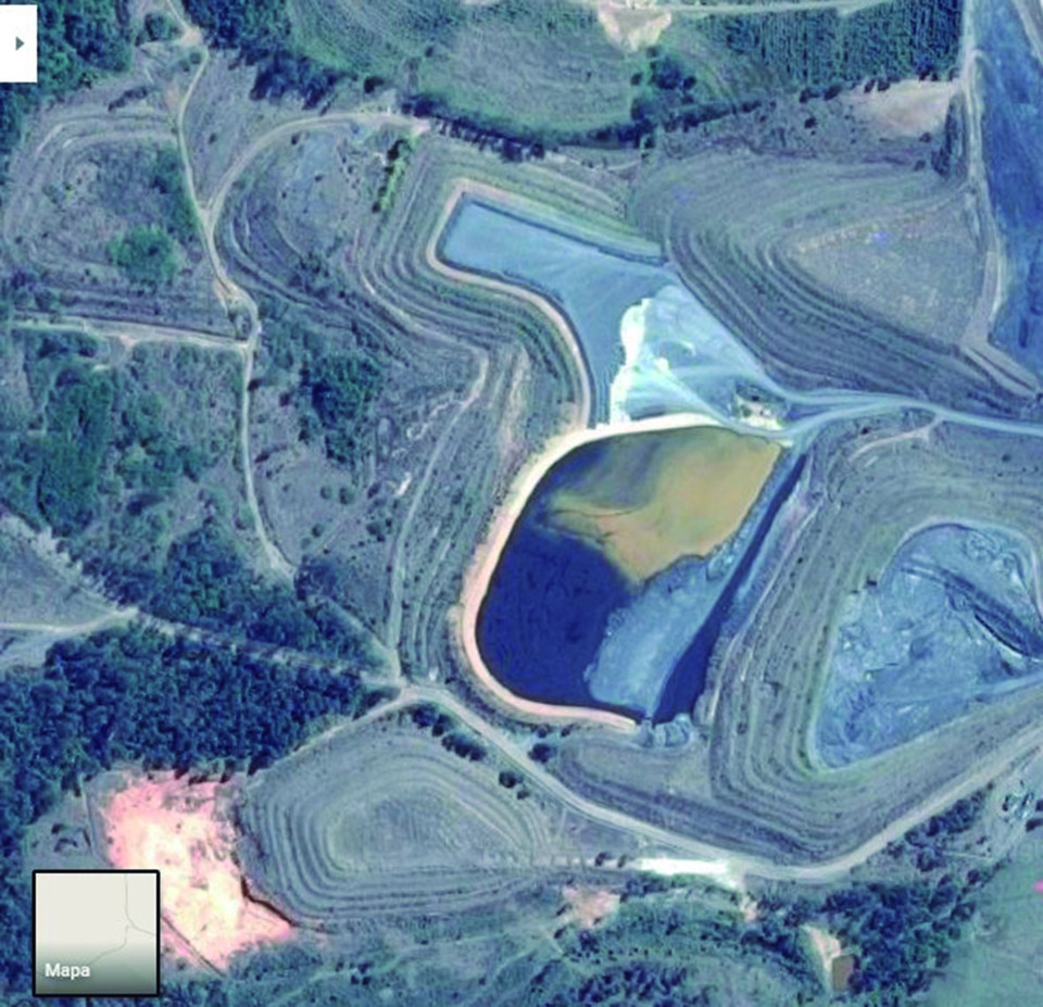 Represa de Cambuí, em Figueira, apontada como de risco médio. | Google Earth