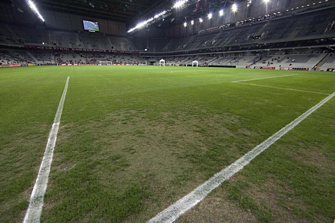 Gramado da Arena da Baixada será trocado para a instalação de um piso sintético. | Albari Rosa/Gazeta do Povo