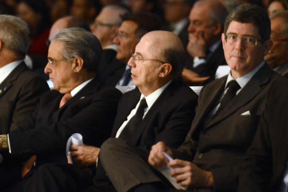 Levy e Meirelles em evento da CNI: constrangimento público. | José Paulo Lacerda/CNI