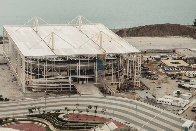 96% CONCLUÍDO - Estádio Aquático vai receber provas de natação e jogos de pólo aquático. | Renato Sette/Prefeitura do Rio
