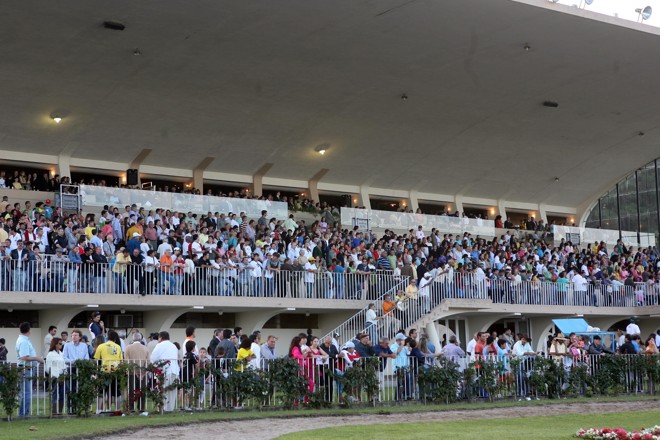 Casa cheia para acompanhar o dia de corridas no Jockey Club do Tarumã. | Albari Rosa/Gazeta do Povo