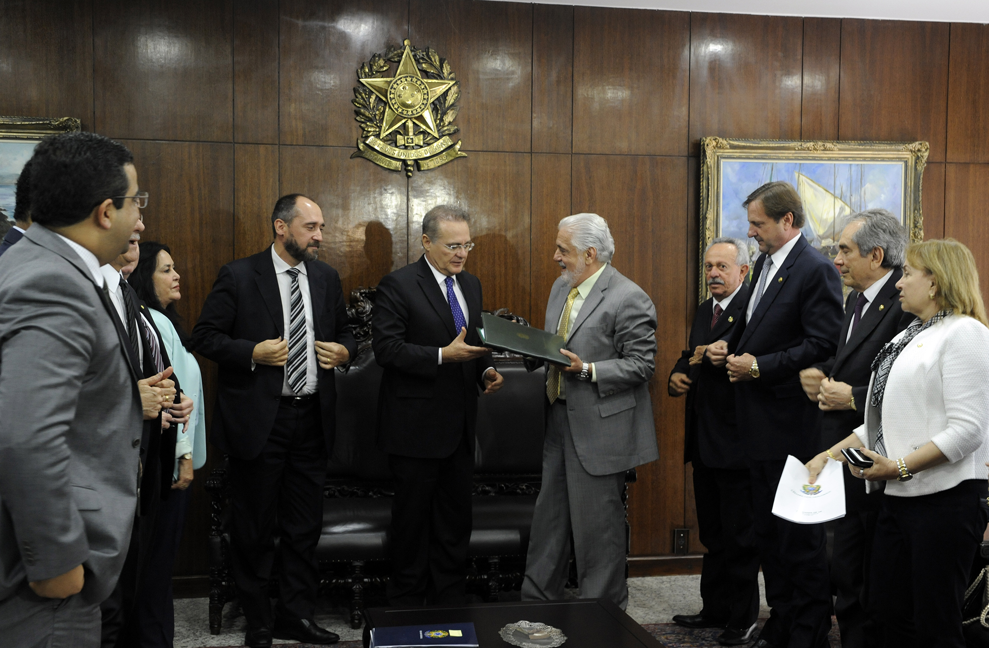 Presidente do Senado, Renan Calheiros recebeu a defesa do governo Dilma. | Luis Macedo/Câmara dos deputados