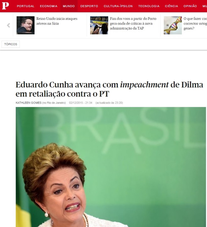 O Público, de Portugal, disse que o fato é uma retaliação |