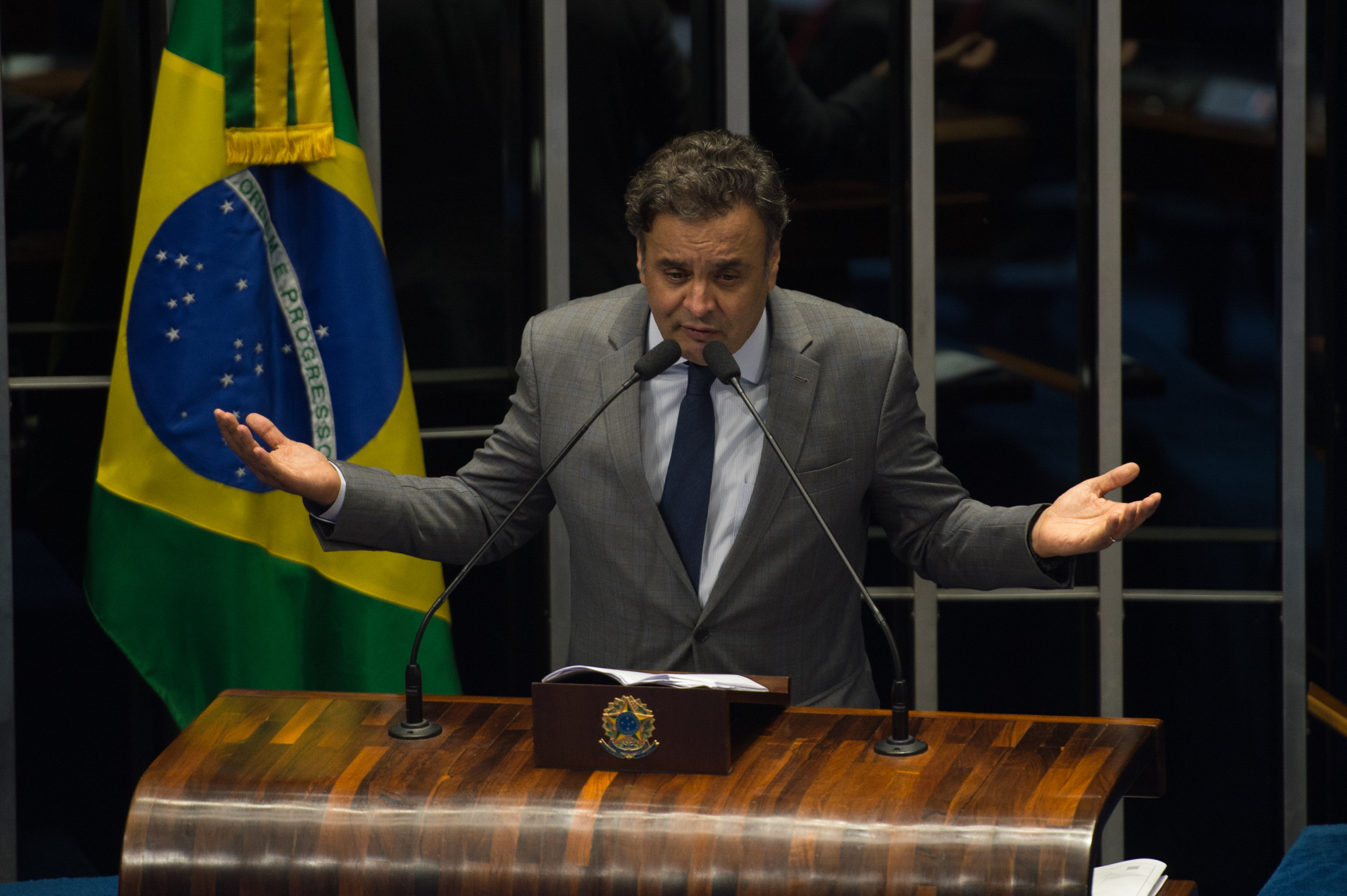 Aécio Neves, presidente do PSDB: em defesa dos protestos de domingo (13). | Fabio Rodrigues Pozzebom/Agência Brasil