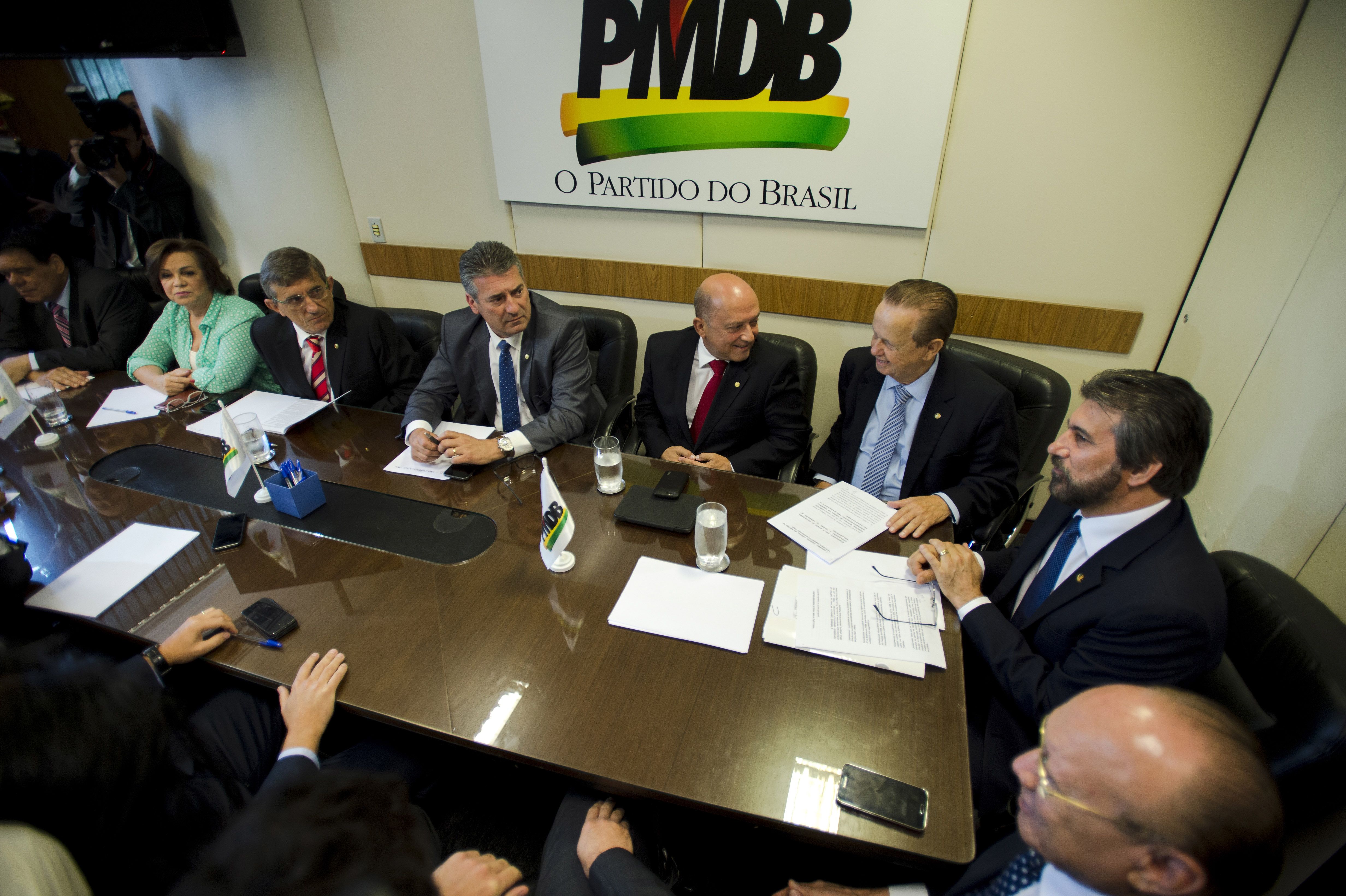 Reunião da executiva nacional do PMDB: por ora, sem novas filiações. | Marcelo Camargo/ Agência Brasil