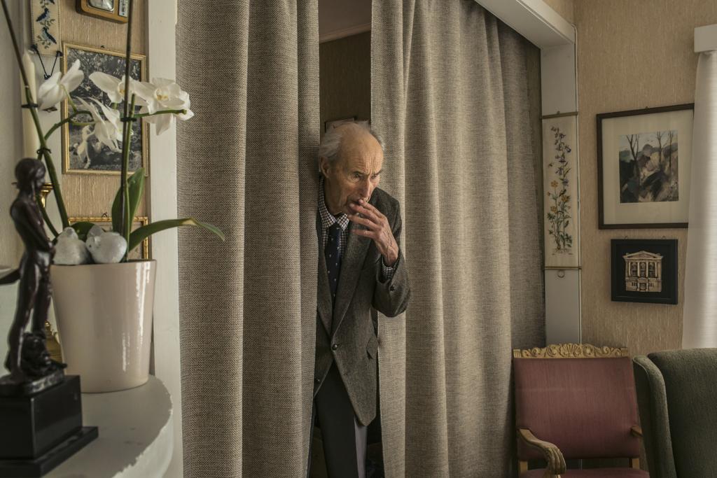 Joachim Ronneberg em sua casa. Norueguês é o único integrante ainda vivo da equipe que destruiu a fonte de água pesada dos nazistas | MAURICIO LIMA/NYT