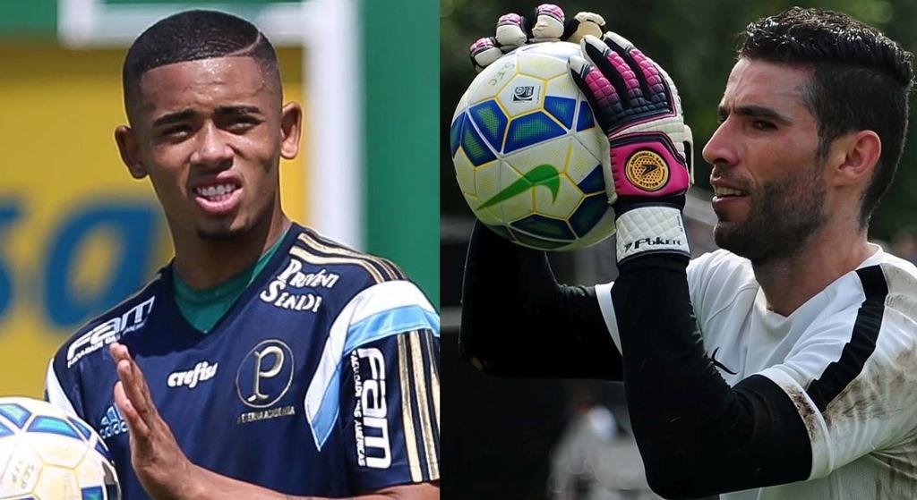 Gabriel Jesus, do Palmeiras, e Vanderlei, do Santos: confronto com clima quente fora de campo. | Cesar Greco / Fotoarena e Ivan Storti/Santos