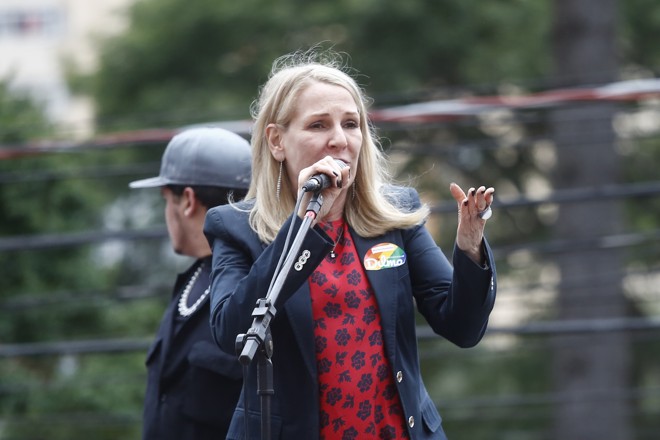 Vice-prefeita de Curitiba participa do ato. | Felipe Rosa/TRIBUNA DO PARANA