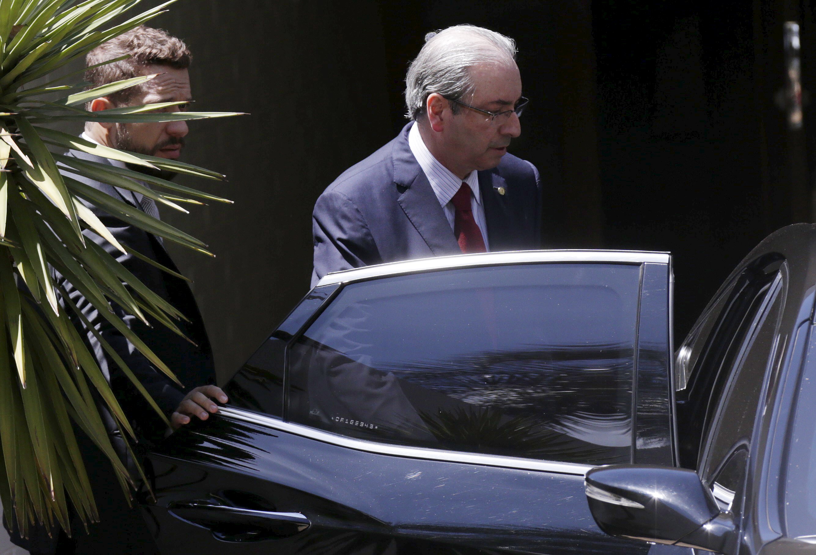 Eduardo Cunha antes da entrevista coletiva em que voltou a atacar o governo federal. | Ueslei Marcelino/Reuters