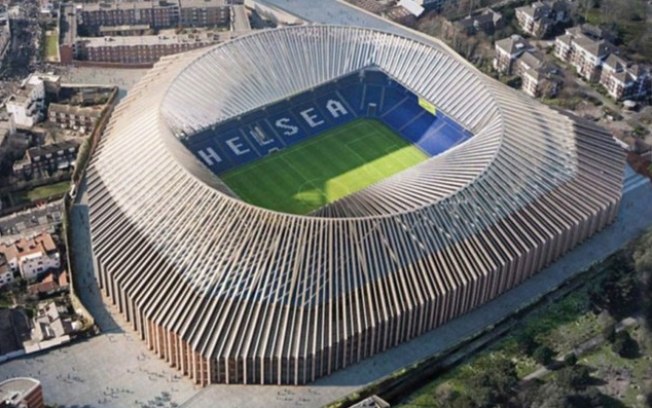 Projeção de como ficaria o Stamford Bridge para 60 mil pessoas. | Divulgação Chelsea/