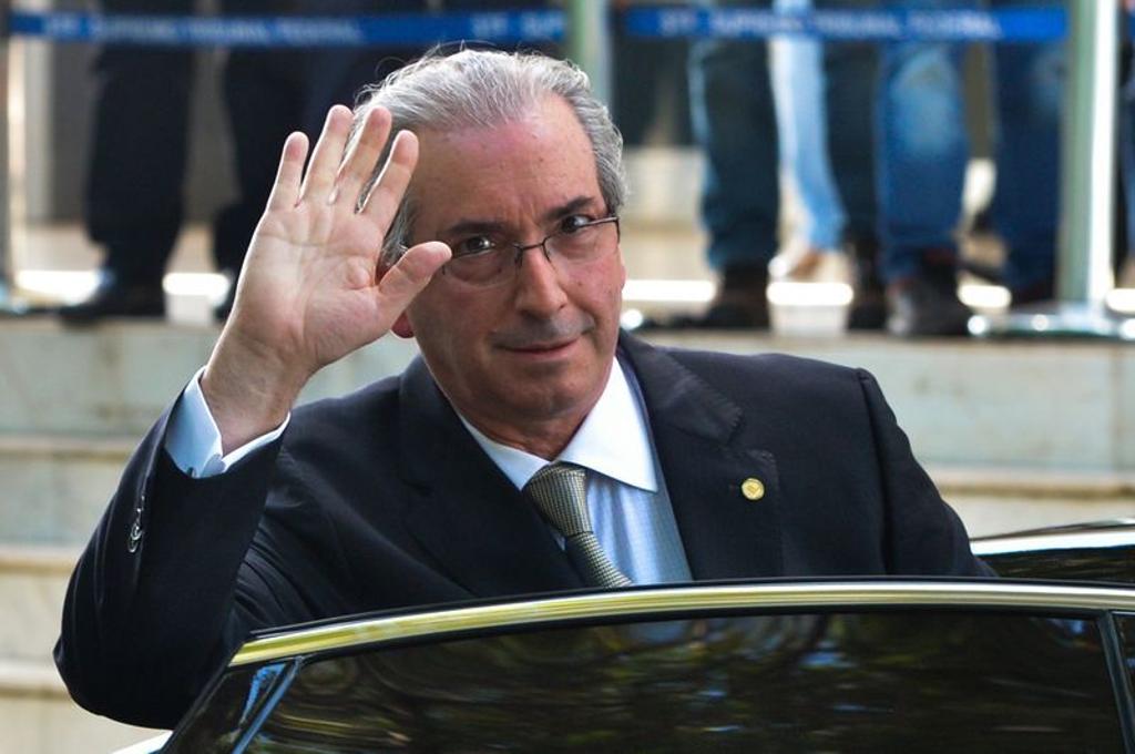 Eduardo Cunha durante sua chegada para audiência com Ricardo Lewandoswski, nesta quarta-feira (23) | /Agência Brasil