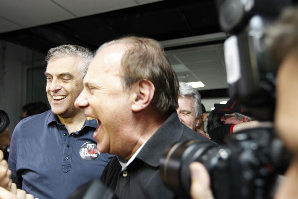 Mario Celso Petraglia e Luiz Sallim Emed, candidatos vencedores da eleição do Atlético. | Jonathan Campos/Gazeta do Povo