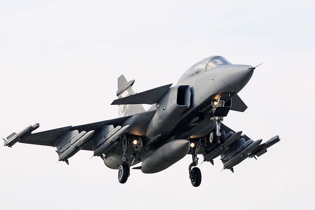 Caça sueco Gripen, da Saab, comprados pelo governo brasileiro: suspeita de lobby do ex-presidente Lula. | Peter Liander/Saab