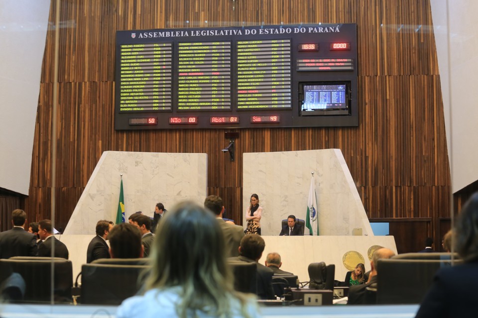 Painel de votação da Assembleia Legislativa do Paraná: Richa passou a ter mais resistência. | Ivonaldo Alexandre/Gazeta do Povo