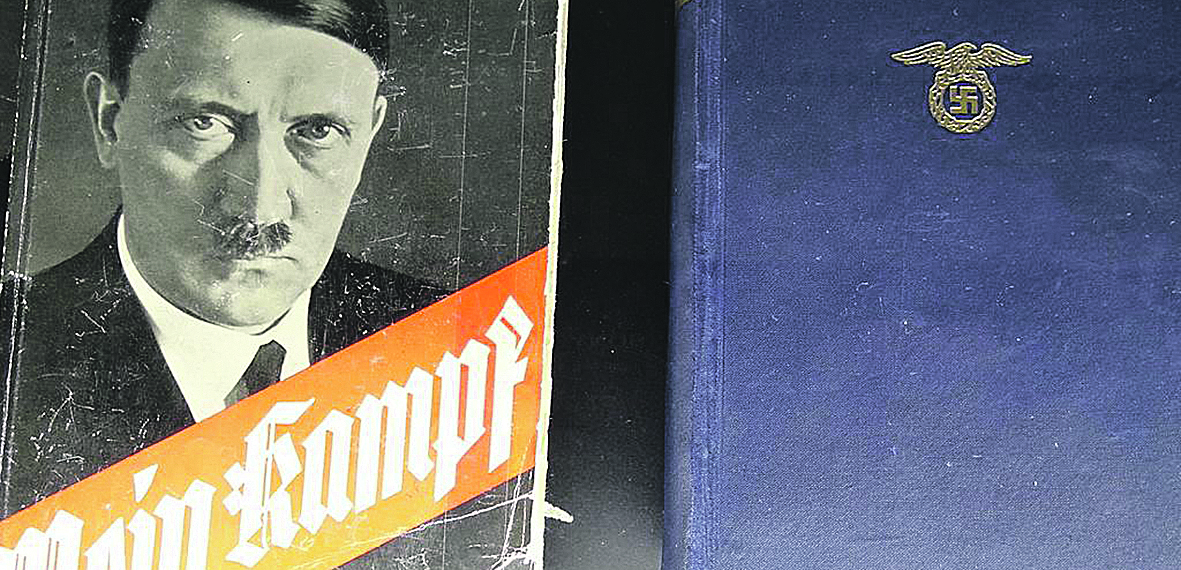 Cópia original de “Minha luta”, de Adolf Hitler, no acervo de documentos do Congresso, em Nuremberg, na Alemanha. | Adam Jones/Wikimedia Commons