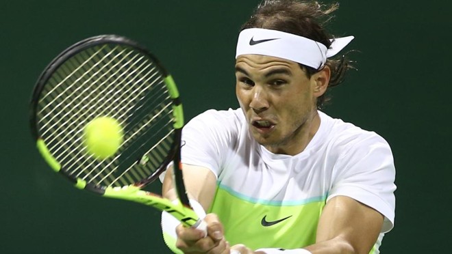 O espanhol Rafael Nadal derrotou o compatriota Pablo Carreño Busta no Torneio de Doha. | Karim Jaafar/AFP