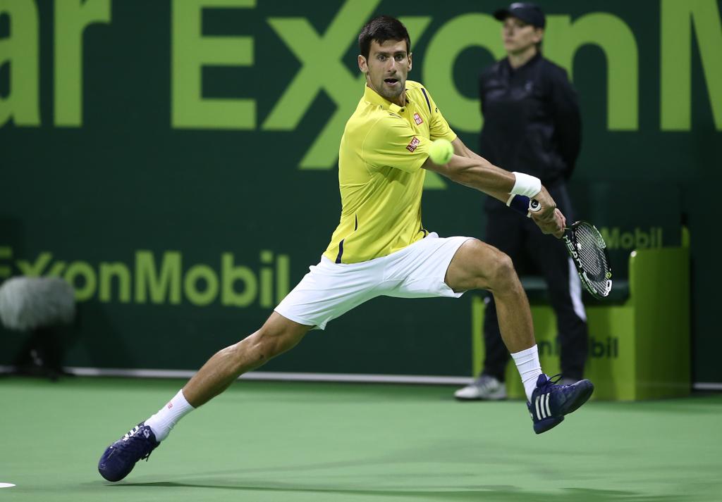 Novak Djokovic bateu o espanhol Fernando Verdasco por 6/2 e 6/2 para avançar às quartas de final. | Karim Jaafar/AFP