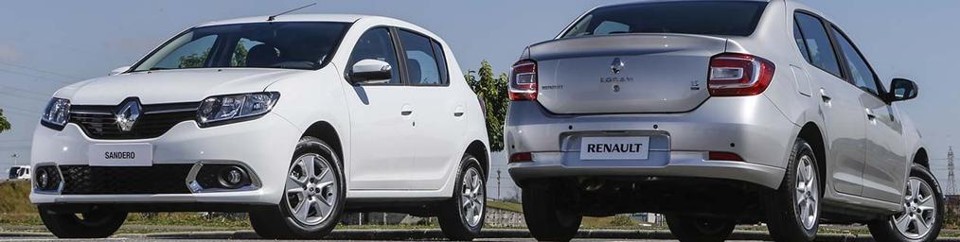 Sandero (esq.) e Logan lideram as vendas em seus segmentos. | Rodolfo Buhrer/Renault