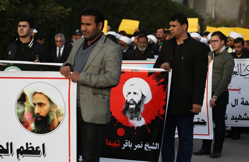 Iraquianos fizeram homenagem ao líder religioso Nimr al-Nimr , executado pelo governo saudita | AHMAD AL-RUBAYE/AFP