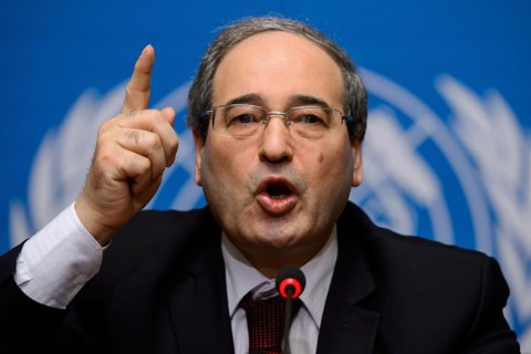 Regime sírio anuncia sua delegação para negociações em Genebra Vice-ministro das Relações Exteriores, Faysal Moqdad (foto), e o embaixador da Síria ante a ONU, Bashar Jaafari, serão os membros da delegação síria para negociações em Genebra | FABRICE COFFRINI/AFP