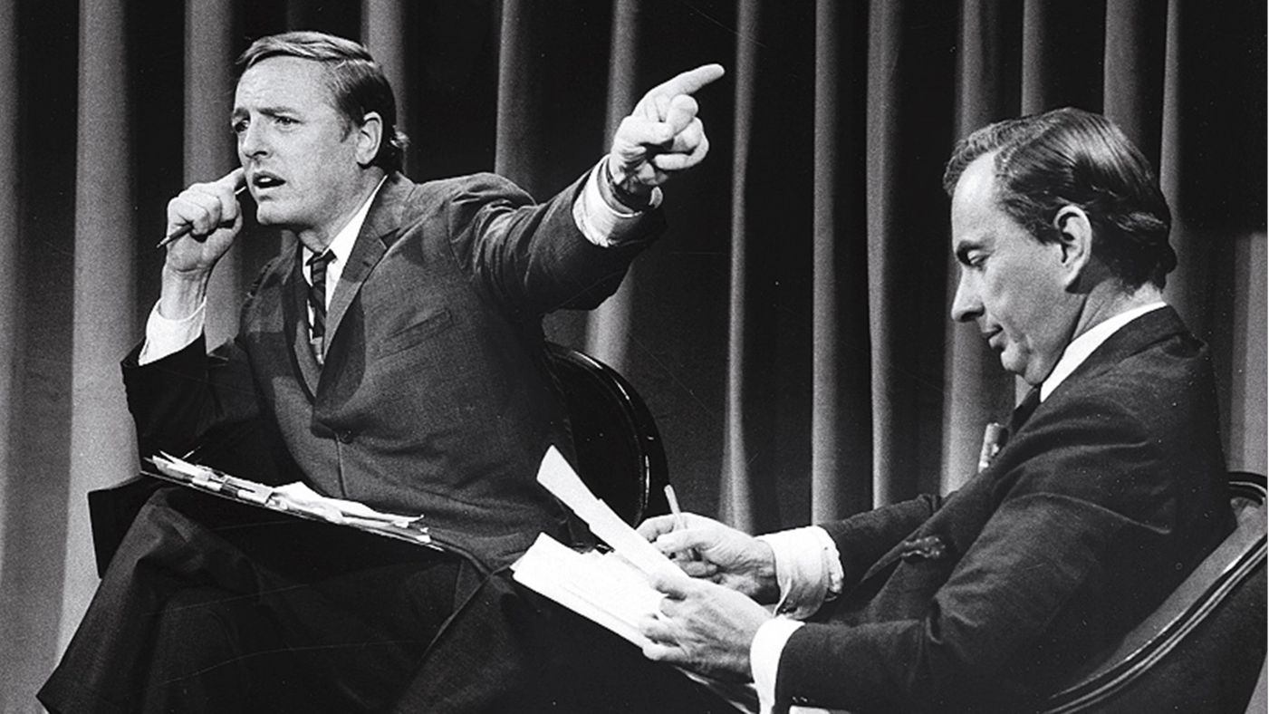 William F. Buckley Jr. e Gore Vidal explicaram ao eleitorado o que é ser “de direita” e “de esquerda”. | Divulgação