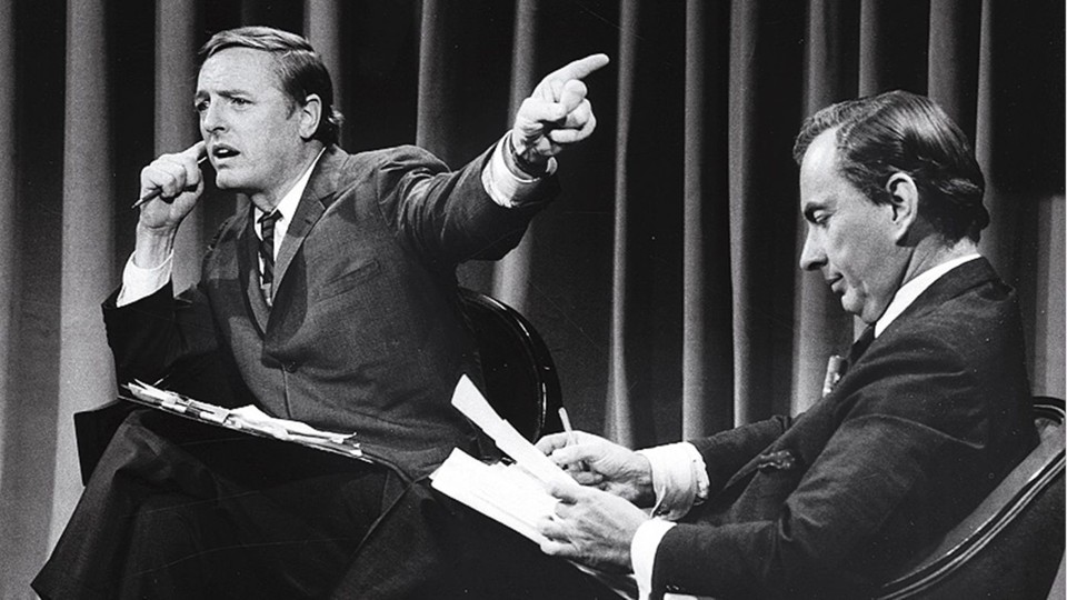 Intelectuais “lutam” como pugilistas em série de debates William F. Buckley Jr. e Gore Vidal explicaram ao eleitorado o que é ser “de direita” e “de esquerda”. | Divulgação