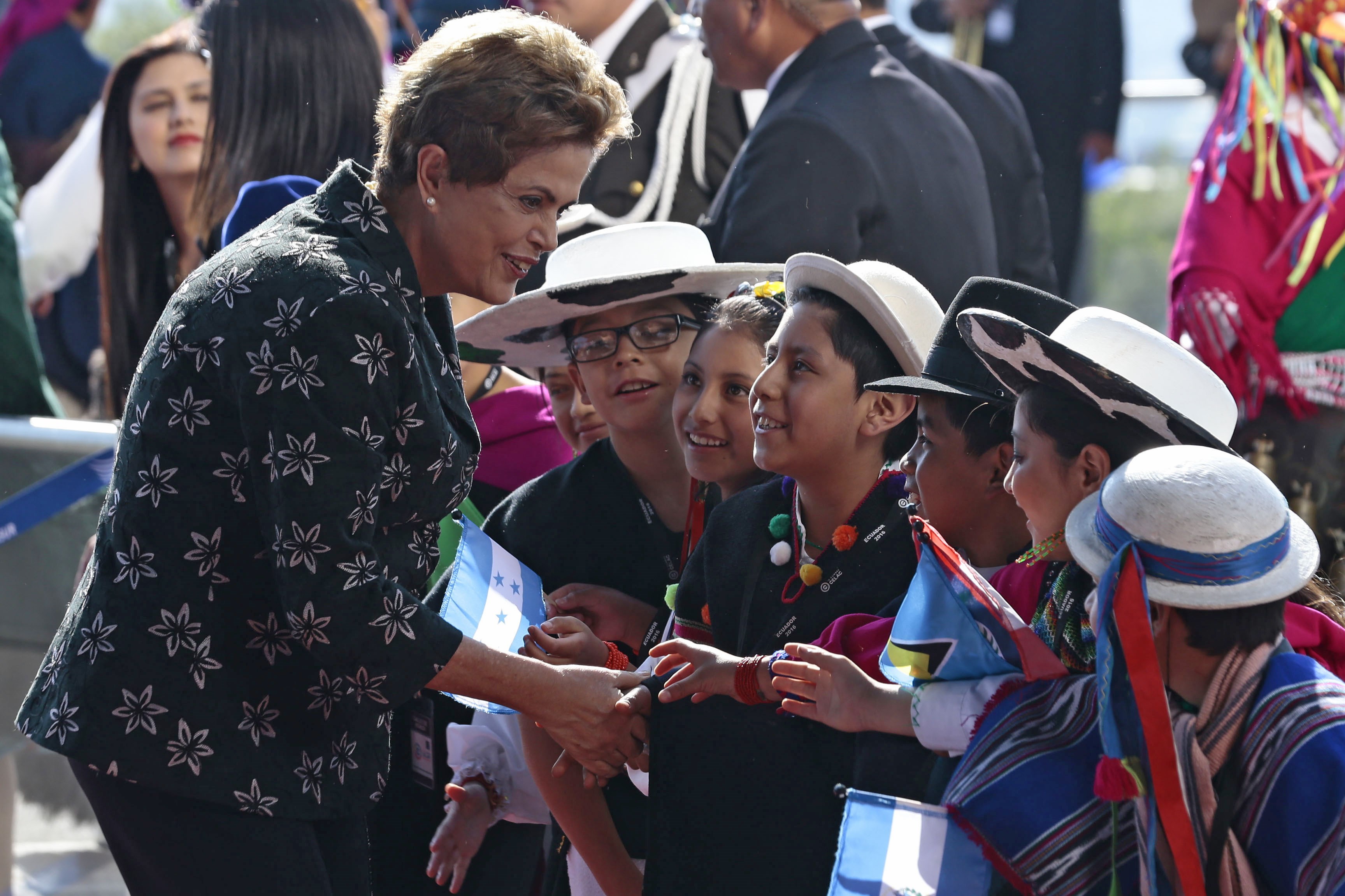 Presidente Dilma durante a reunião de cúpula do Celac no Equador: apoio cubano. | Juan Cevallos/AFP