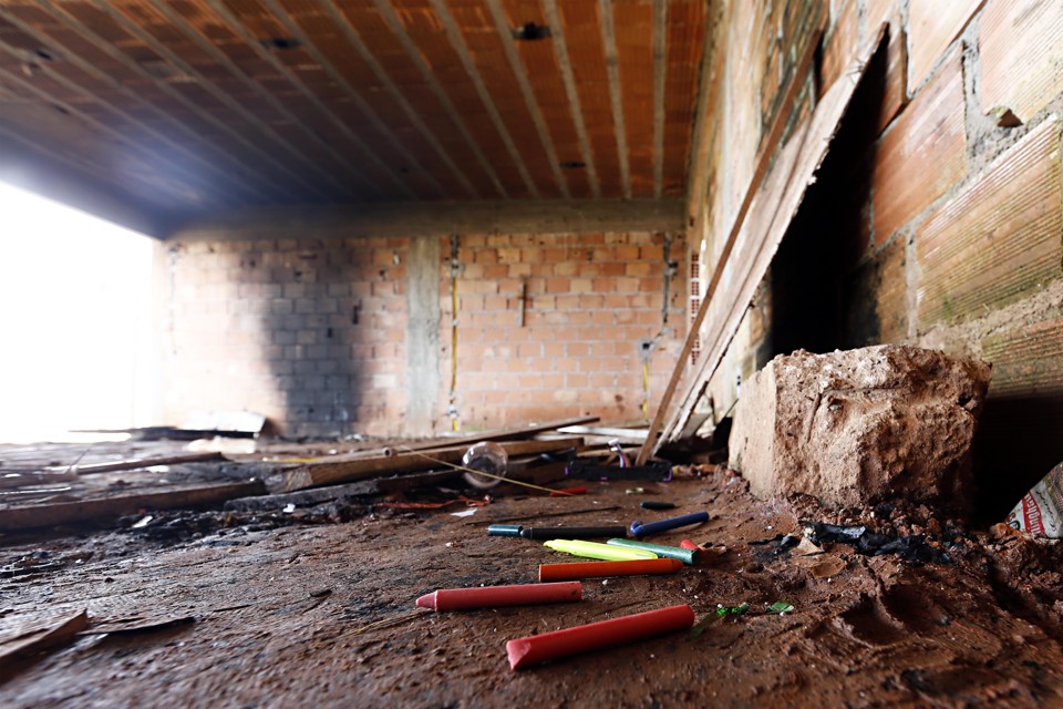 Obra do Colégio Estadual Nova Ribeirão Grande, em Campina Grande do Sul, foi abandonada pela Valor. | Albari Rosa/Gazeta do Povo