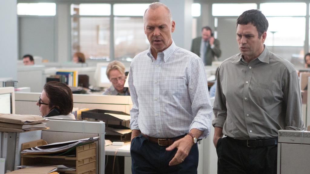 Michael Keaton e Mark Ruffalo em cena de “Spotlight”. | Divulgação