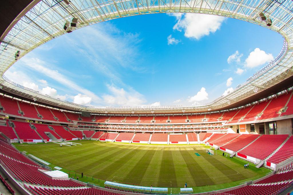 Vista geral da Arena Pernambuco, que será palco do clássico sul-americano entre Brasil e Uruguai, em março. | Mauro Filho/Frame/Folhapress