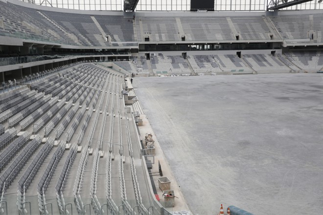 Estádio atleticano restando 11 dias para o fim do prazo da colocação do gramado sintético. | Henry Milleo/Gazeta