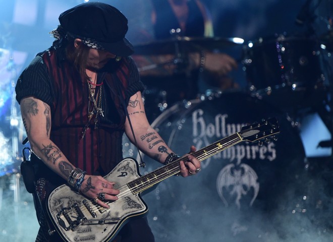 Johnny Depp com o Hollywood Vampires . | Robyn Beck/AFP