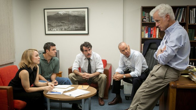 Cena de “Spotlight”, sobre equipe de jornalistas que denunciaram os abusos sexuais de clérigos. | Divulgação