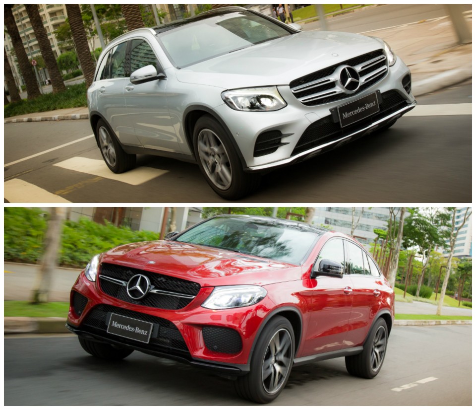 Na foto ao alto o GLC e logo abaixo o GLE Coupé. | Fotos: Malagrine/Mercedes-Benz