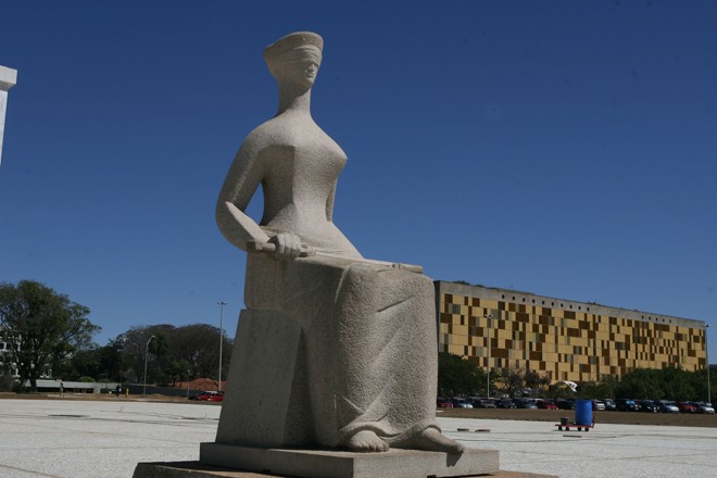 Estátua “A Justiça” em frente ao STF, em Brasília. | Wilson Pedrosa/Estadão Conteúdo