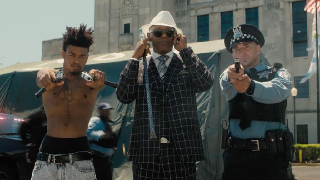 Samuel L. Jackson (ao centro) em “Chi-Raq”, novo filme de Spike Lee | Divulgação/