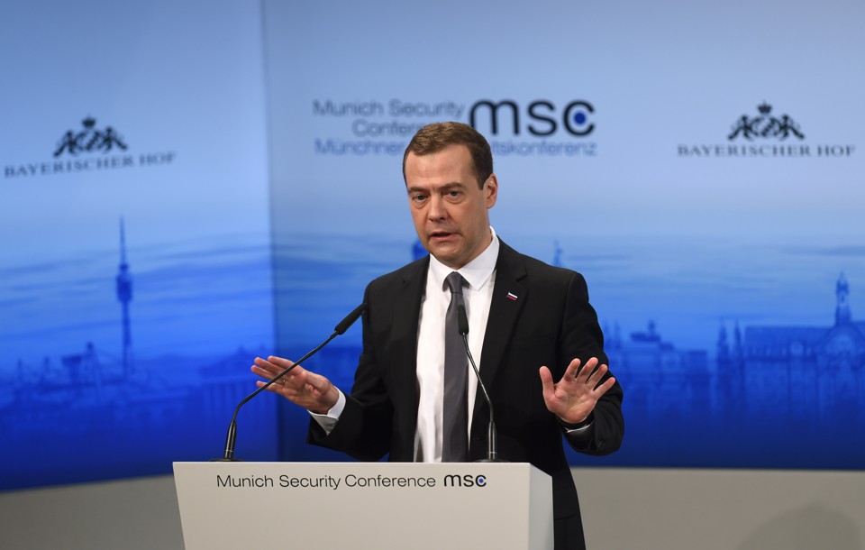 Medvedev discursou durante conferência de segurança realizado na Alemanha | CHRISTOF STACHE/AFP