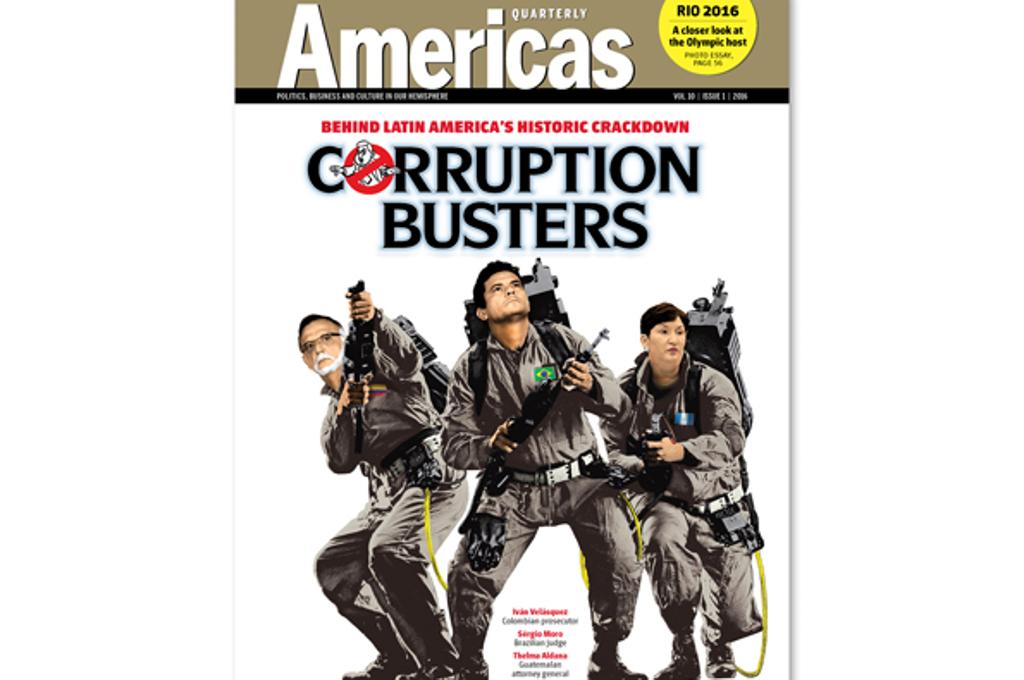 Sergio Moro na capa da Americas Quartely como a “caça-corrupto”. | Divulgação