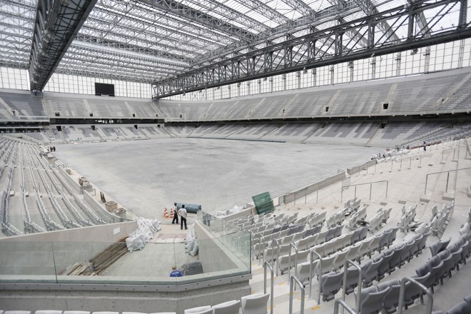 Estádio atleticano restando 11 dias para o fim do prazo da colocação do gramado sintético. | Henry Milleo/Gazeta