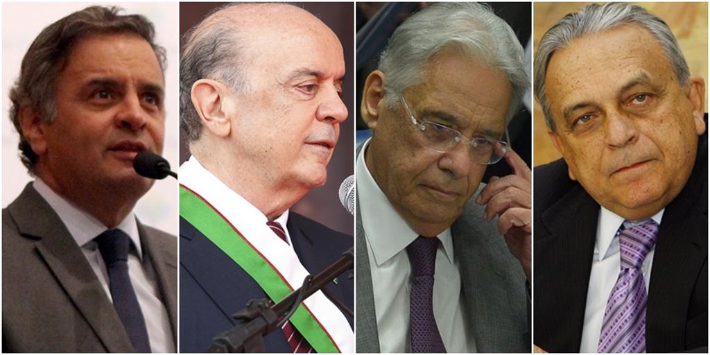 Aécio Neves, José Serra, Fernando Henrique Cardoso e Sérgio Guerra já foram citados durante a Lava Jato. | /