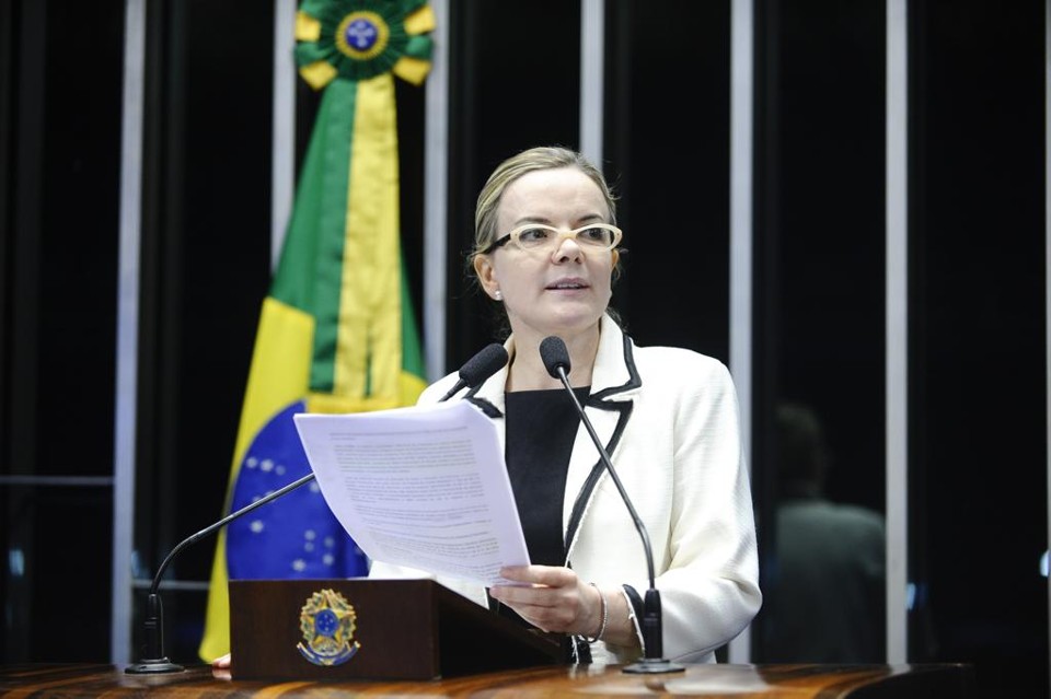 Gleisi destacou também a importância do partido. | Marcos Oliveira/Agência Senado