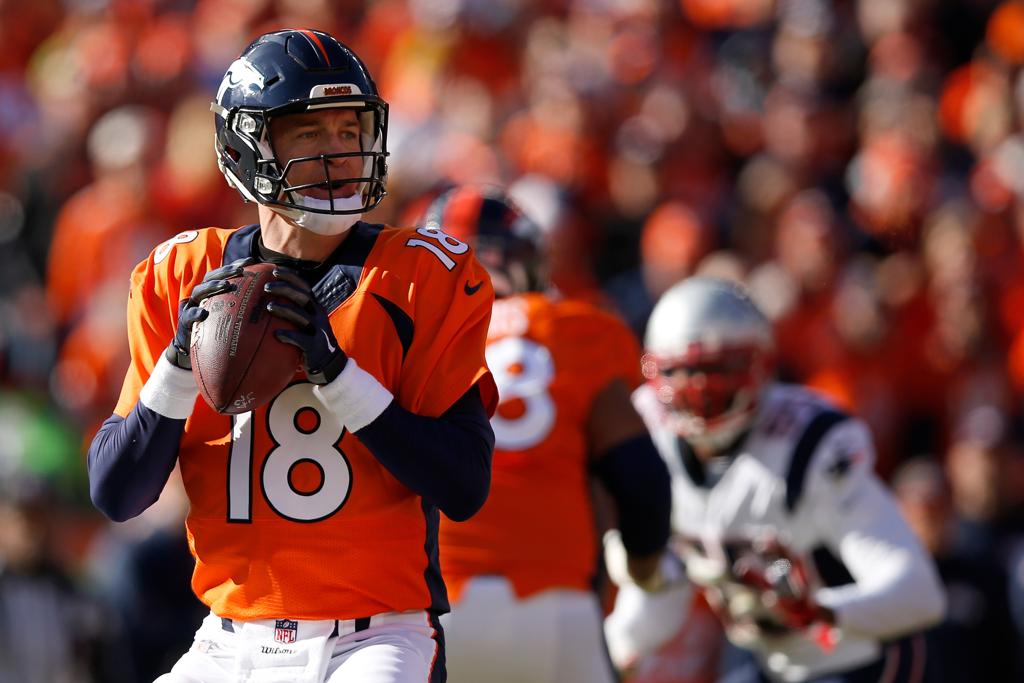 Peyton Manning , quarterback do Denver Broncos, é um dos destaques do Super Bowl 50. | EZRA SHAW/AFP