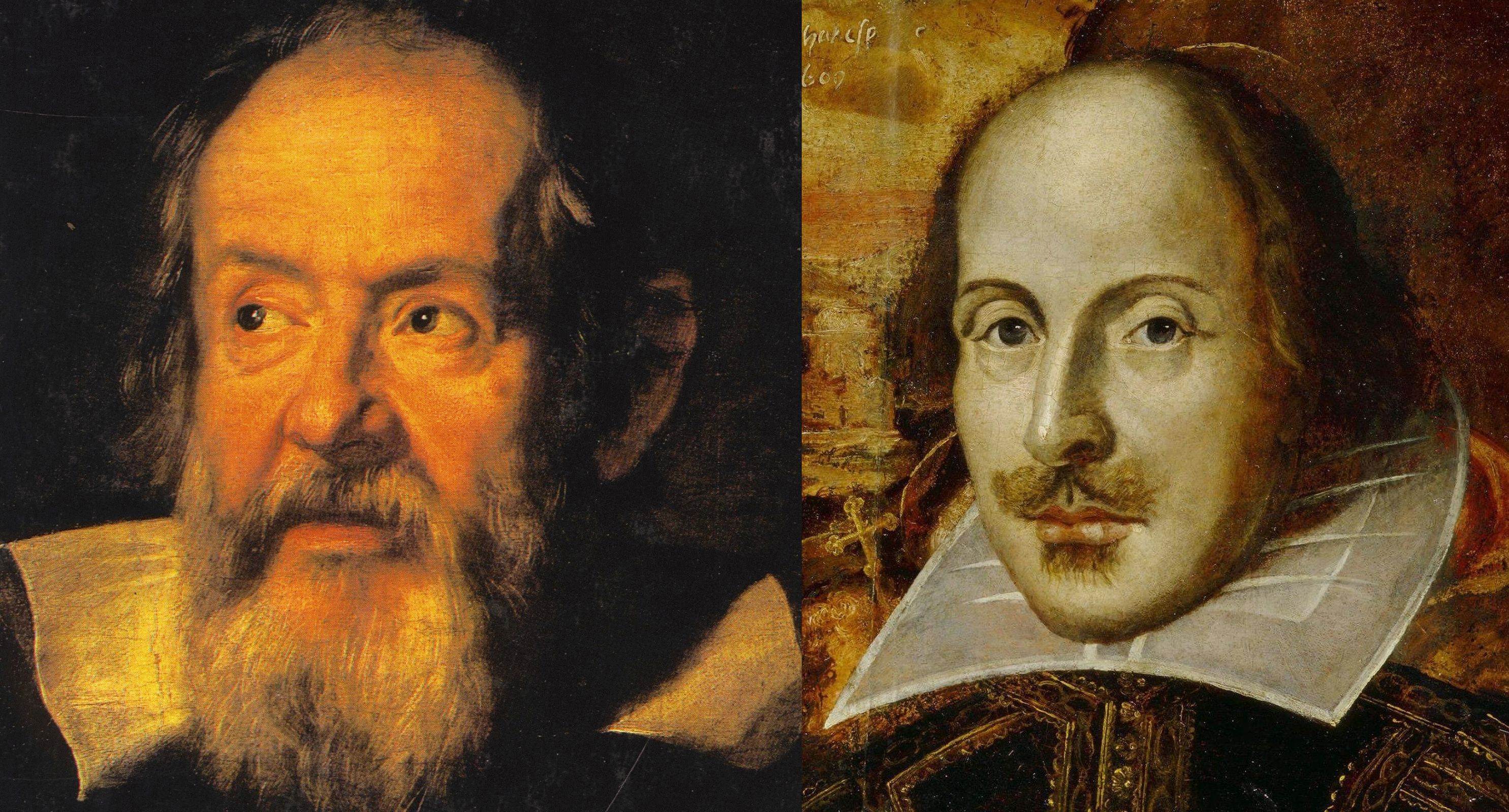 Galileu Galilei (1564-1642) e William Shakespeare (1582-1616) viveram na mesma época | /Reprodução