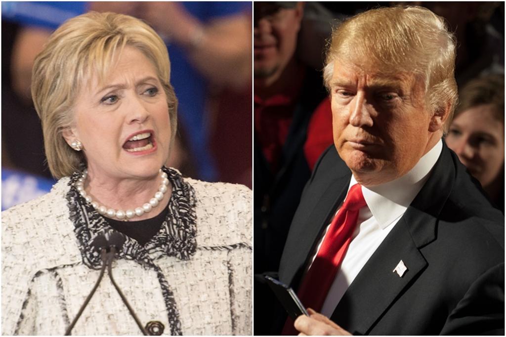 Hillary Clinton e Donaldo Trump enfrentam primárias partidárias em 1º de março. | Fotos/AFP
